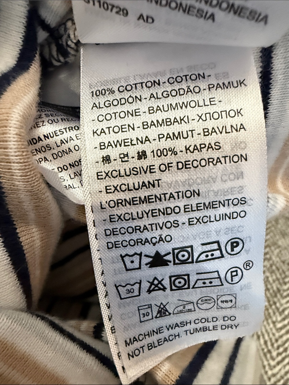 Levi's Women’s Navy & White Striped Crew Tee 100% Cotton - Picture 4 of 4